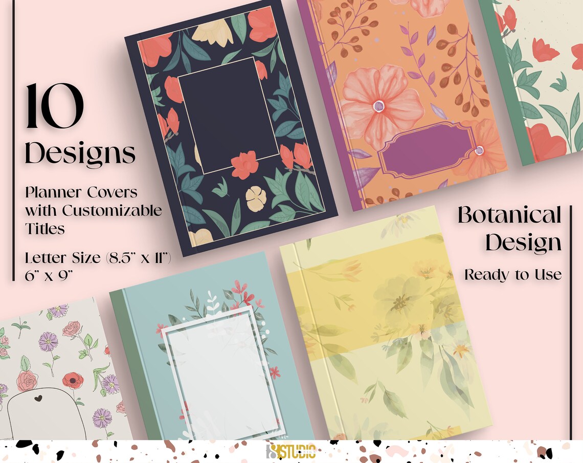 Editable Planner Cover 10 Canva Editable Covers for Digital Notebook