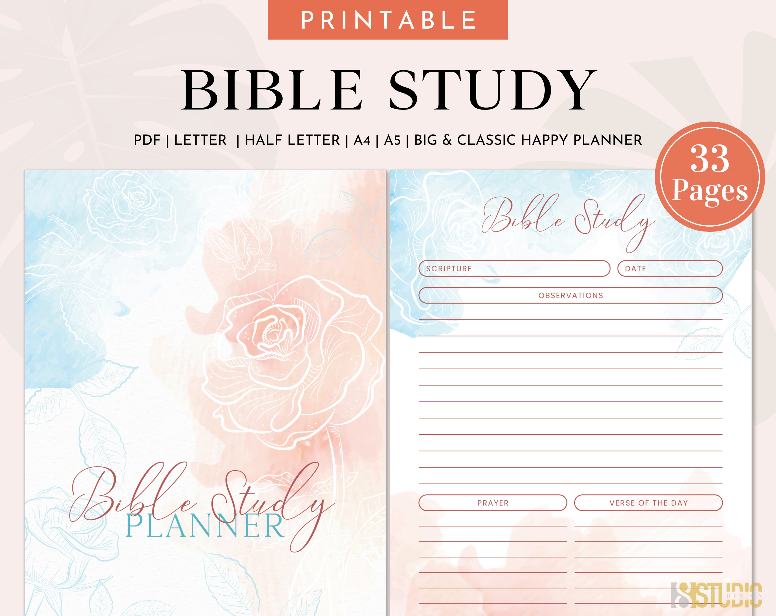 Bible Study Planner Template Planner Printable Prayer Etsy