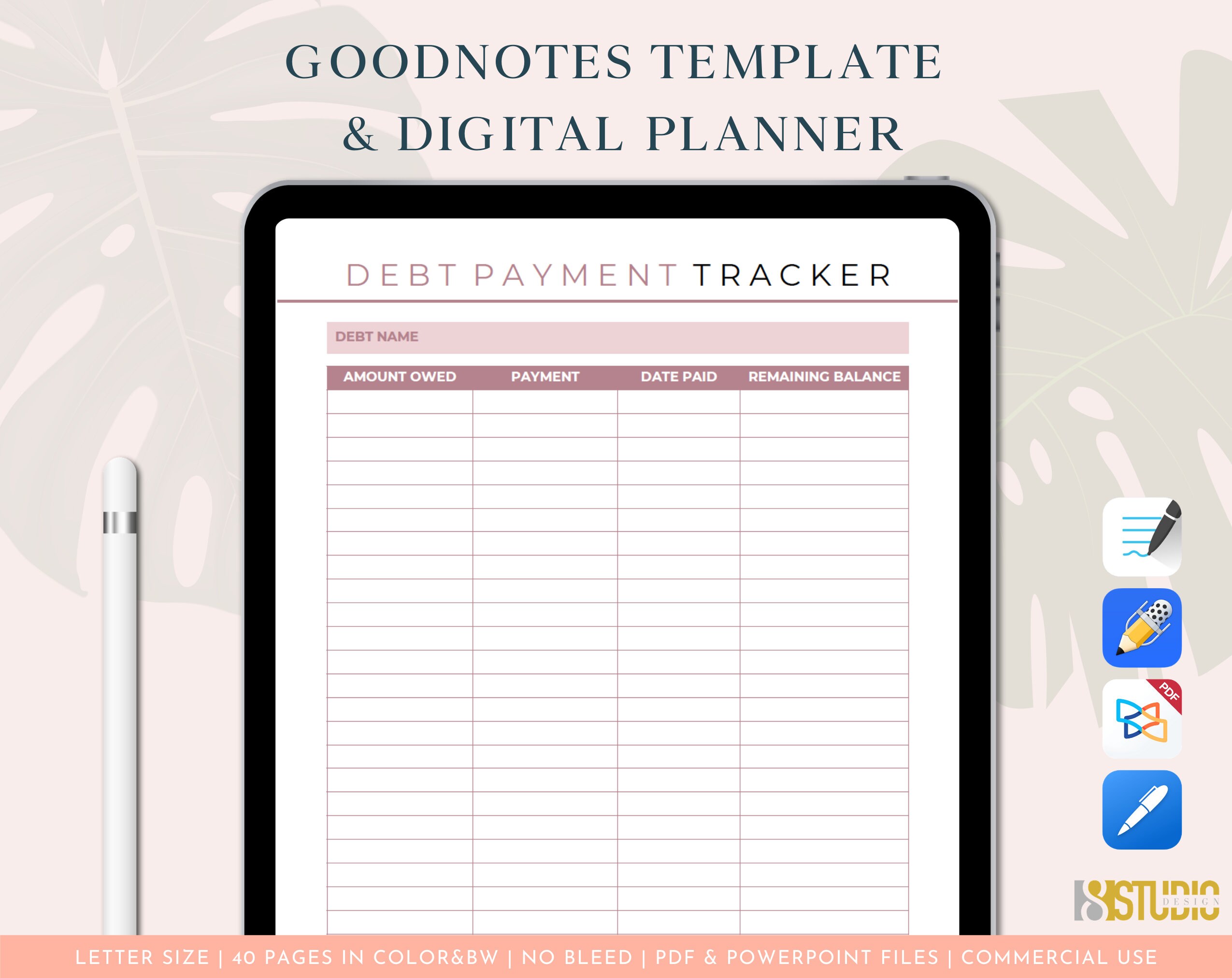 Financial Planner Printable Monthly Budget Planner, Expense &amp; Bill ...