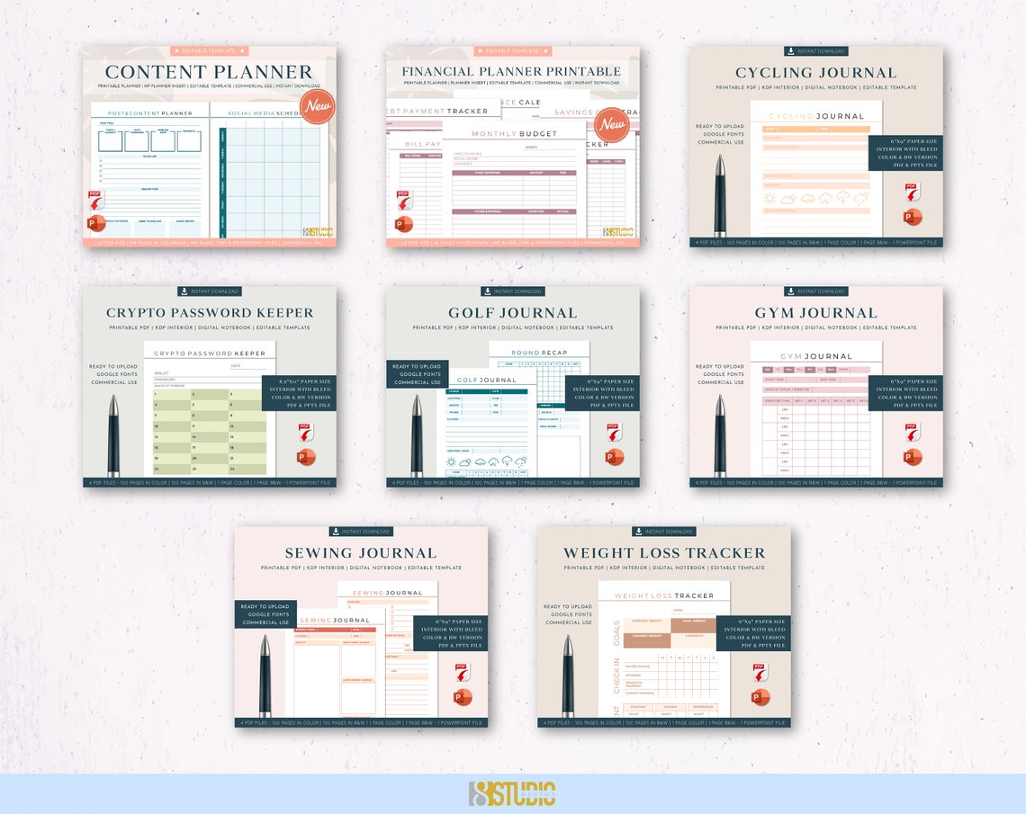 All Editable Planner Templates Collection Printable Planner | Etsy