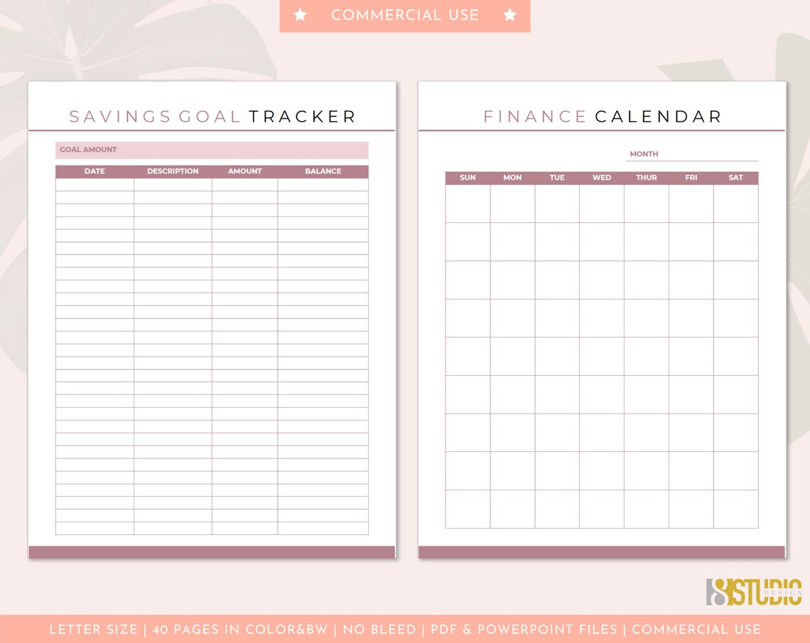 Financial Planner Printable Monthly Budget Planner, Expense &amp; Bill ...