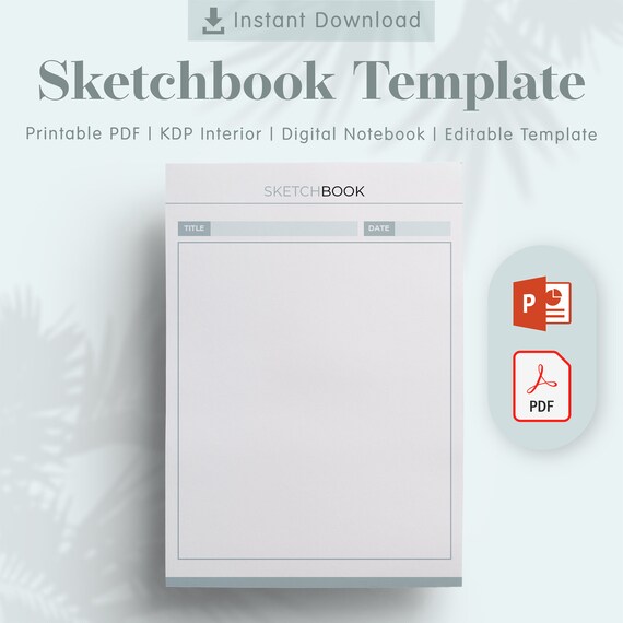 Sketchbook Printable Template KDP Interiors Editable, Printable PDF,  Editable Template, Printable Templates, Planner Inserts 