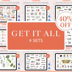 Digital Stickers Pack - Planner Stickers, Digital Planner, Goodnotes Stickers, Sticker Set, Ipad Stickers, Png Stickers, Precropped Stickers