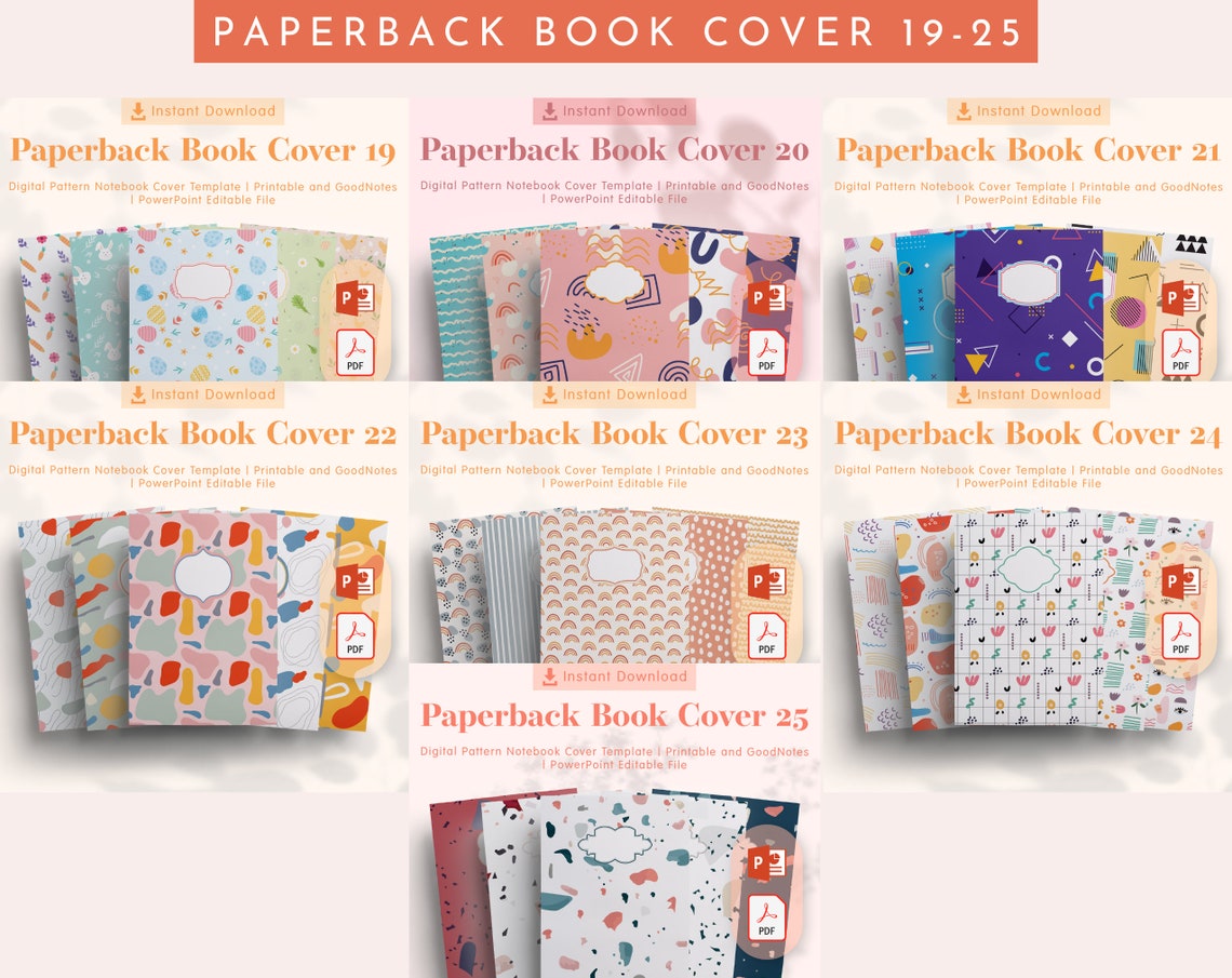 Paperback Book Cover 1-25, Planner Printable, GET IT ALL Paperback Book ...