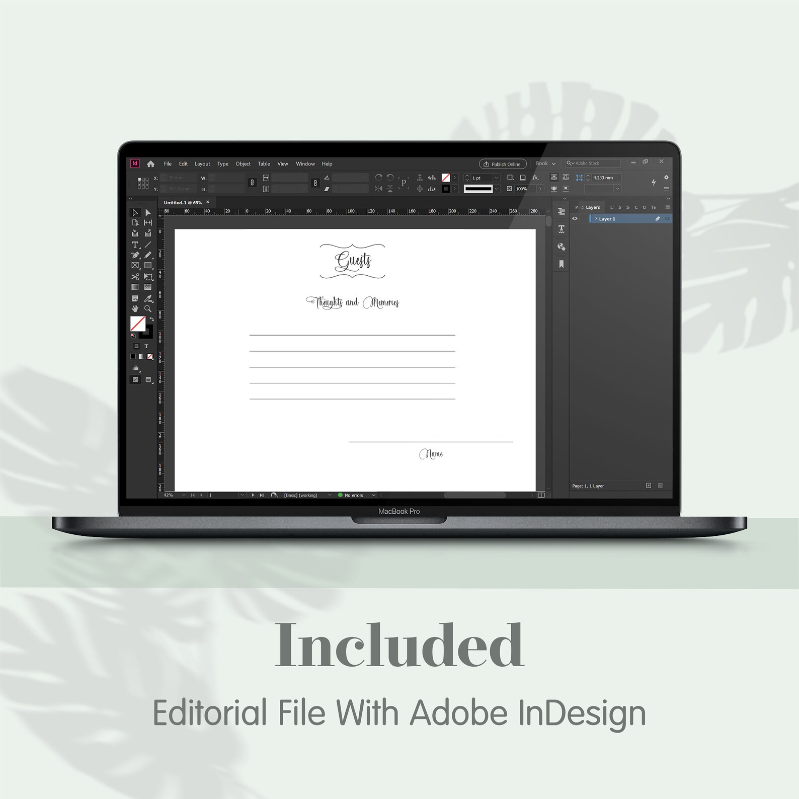 Funeral Guest Book Printable Template - Size 8.25 X 6 in - KDP ...