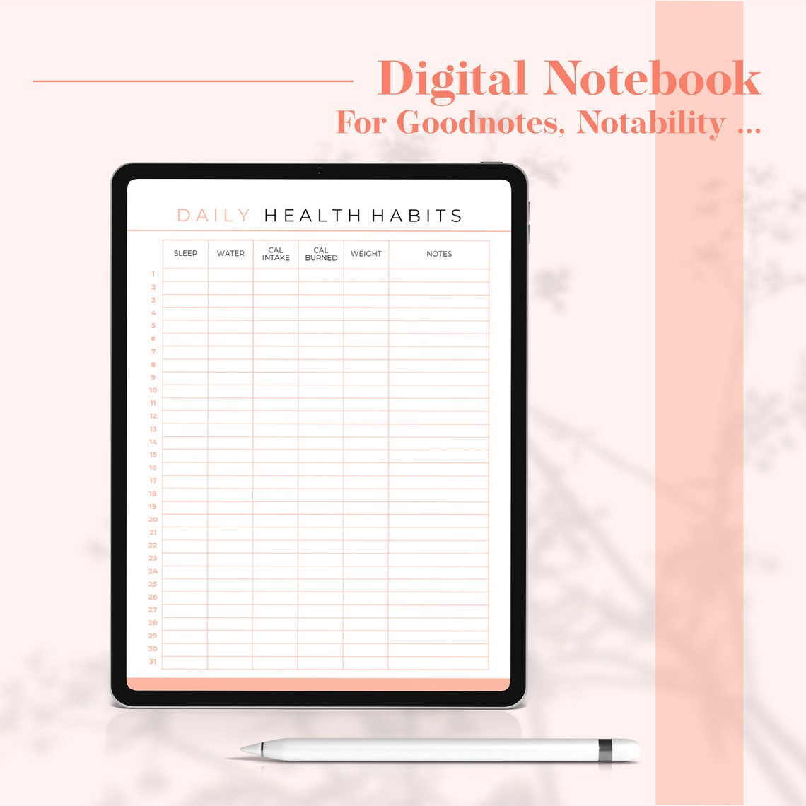 Daily Health Habits Planner Template KDP Interiors Editable, Printable ...
