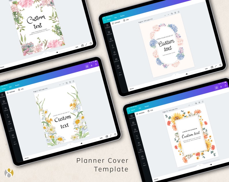Editable Planner Cover 10 Canva Editable Covers for Digital Etsy