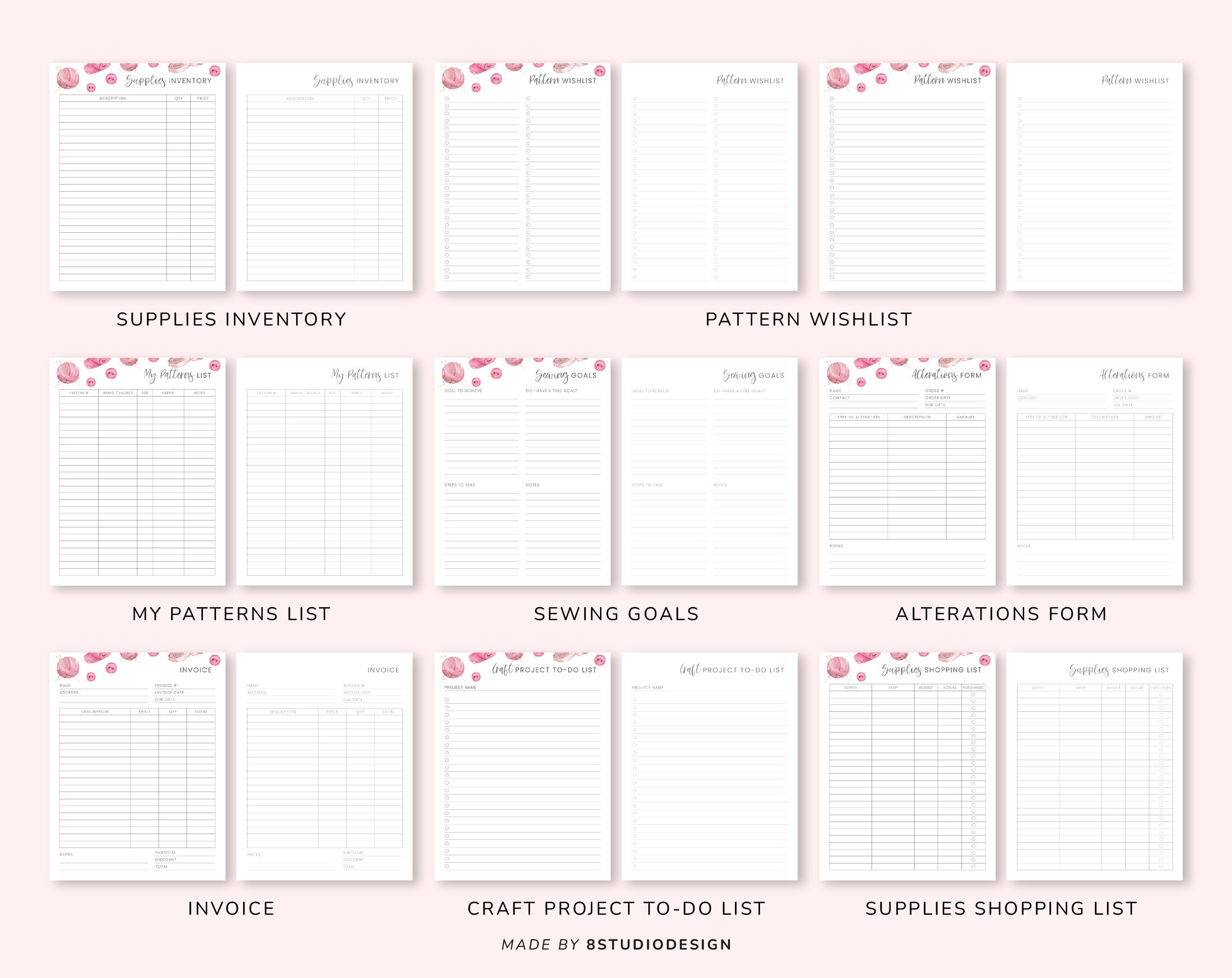 Sewing Planner Planner Printable Sewing Project Planner - Etsy