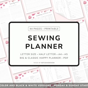 Sewing Planner, Planner Printable, Sewing Project, Planner Journal, Quilting Sewing Organizer, Notebook Sewing, Tracker Sewing, Diary Sewing