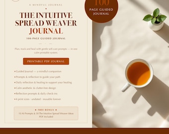 Intuitive Tarot Workbook Printable | Guided Prompts, Custom Spreads and Reflection Exercises for Your Card Practice