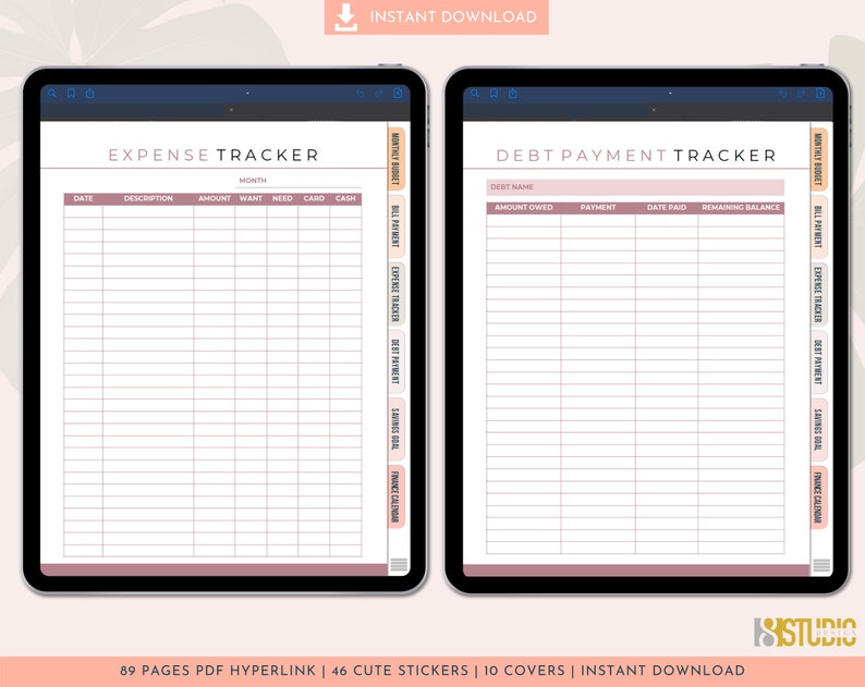 Digital Budget Planner for Ipad Budget Planner for Goodnotes Etsy
