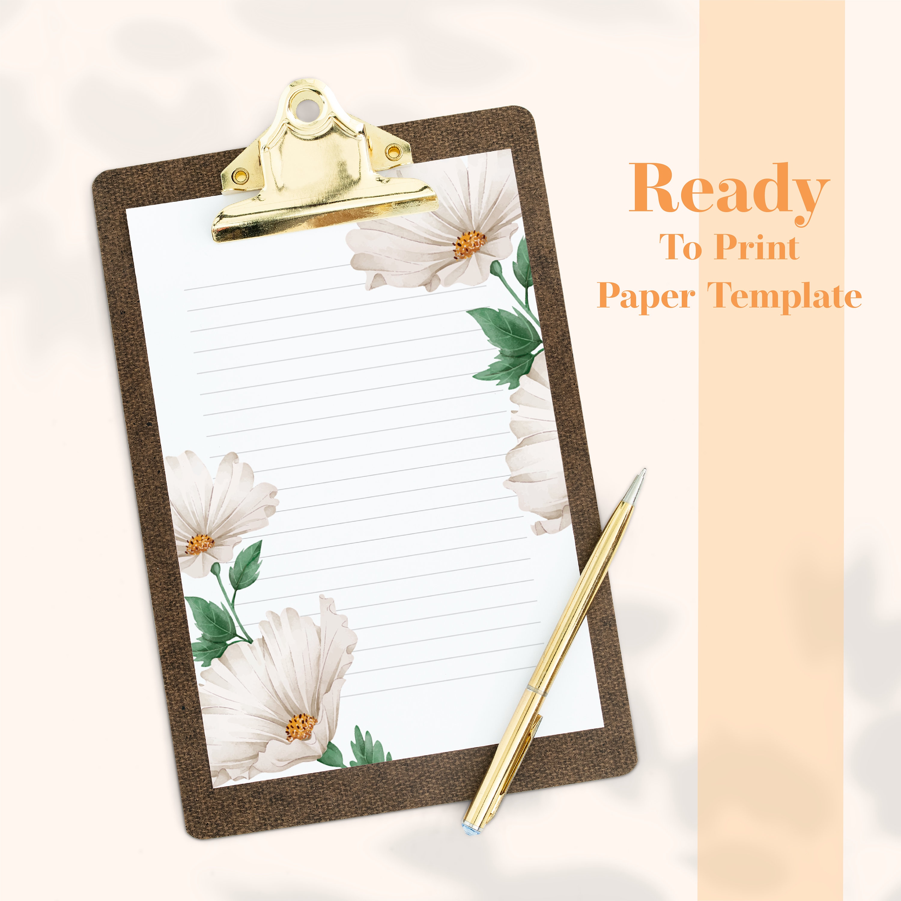 Watercolor Floral Printable Stationery 3 - Lined and Unlined ...