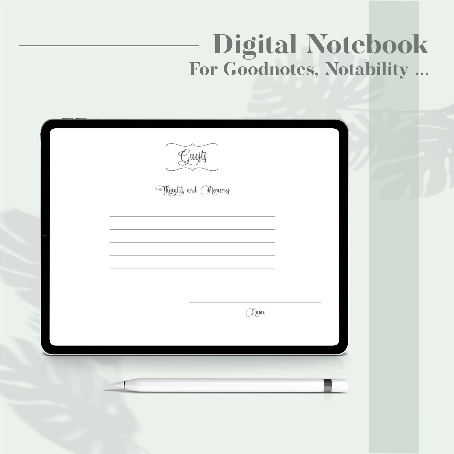 Funeral Guest Book Printable Template - Size 8.25 X 6 in - KDP ...