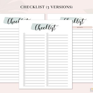 Checklist Template Planner Printable, Daily Planner, Task List, Daily ...