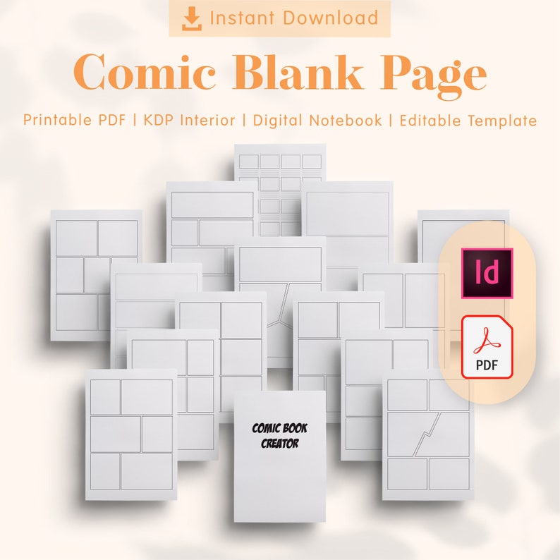 Comic Blank Page KDP Interior Template — preview image 1 of 5.