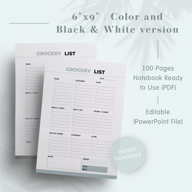 Grocery Shopping List KDP Interior Template — preview image 2 of 5.