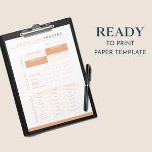 Weight Loss Tracker Planner Template - KDP Interiors Editable ...