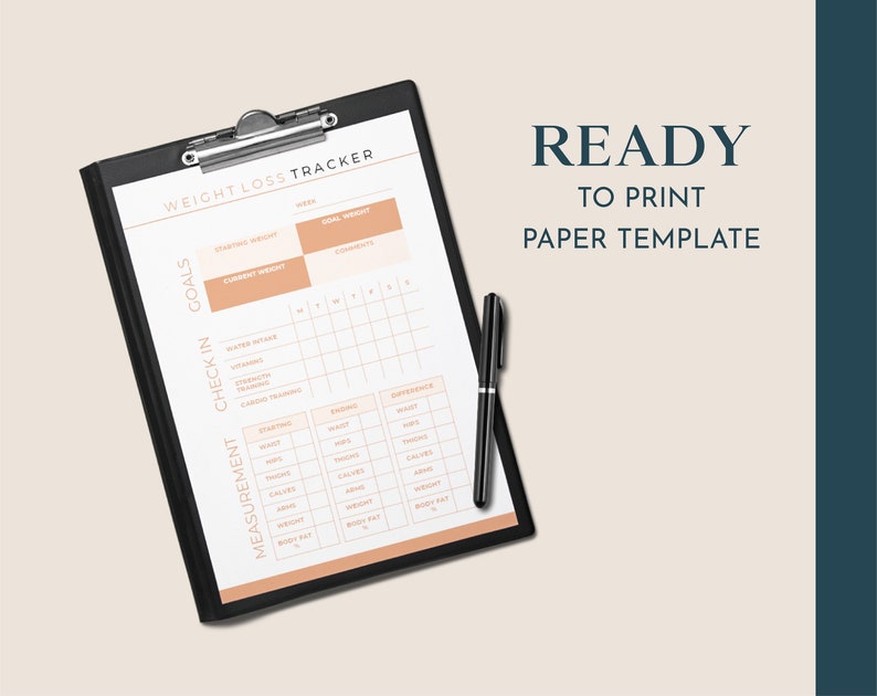 Weight Loss Tracker Planner Template - KDP Interiors Editable ...