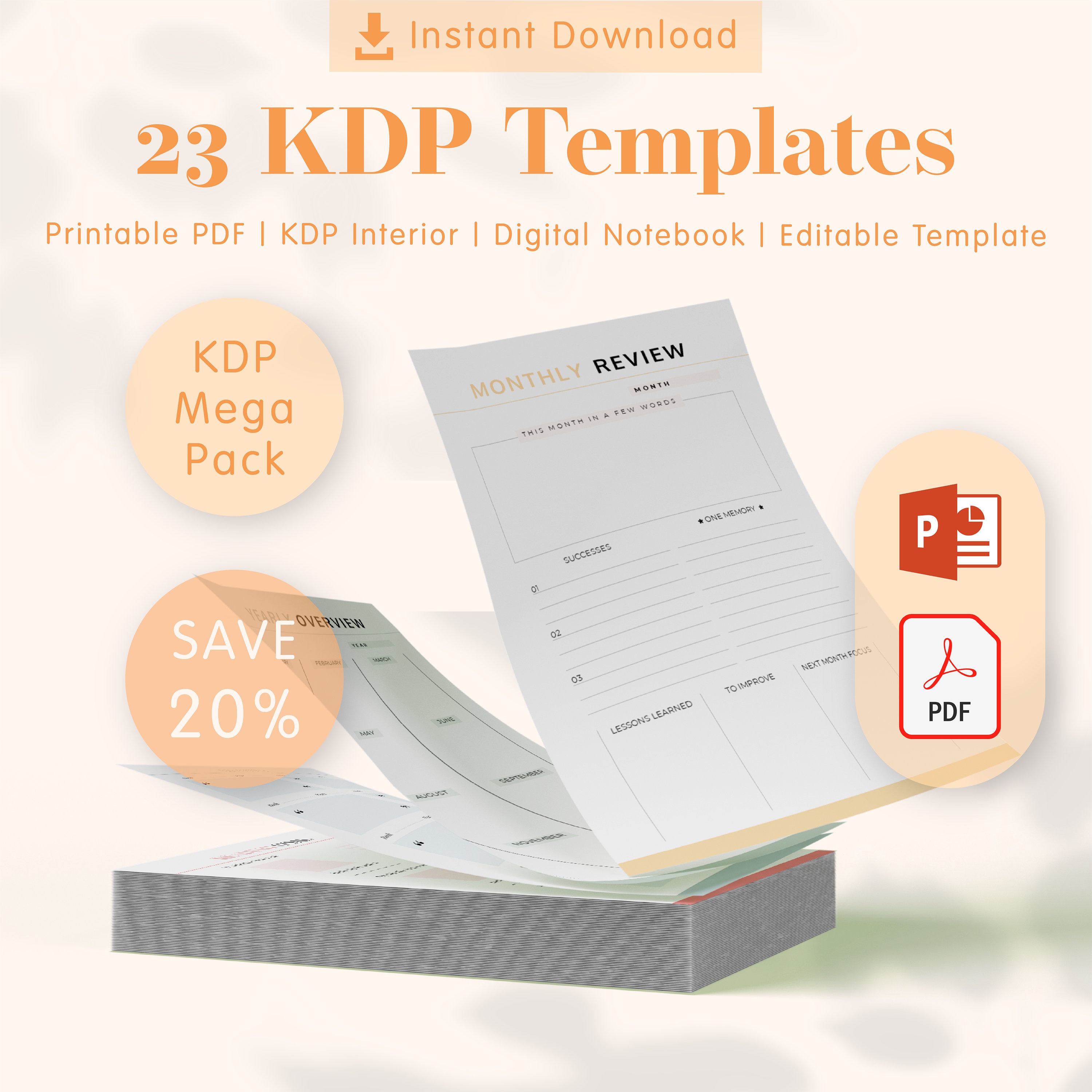 KDP Mega Pack 23 Printable Templates Bundle KDP Interiors Editable PDF