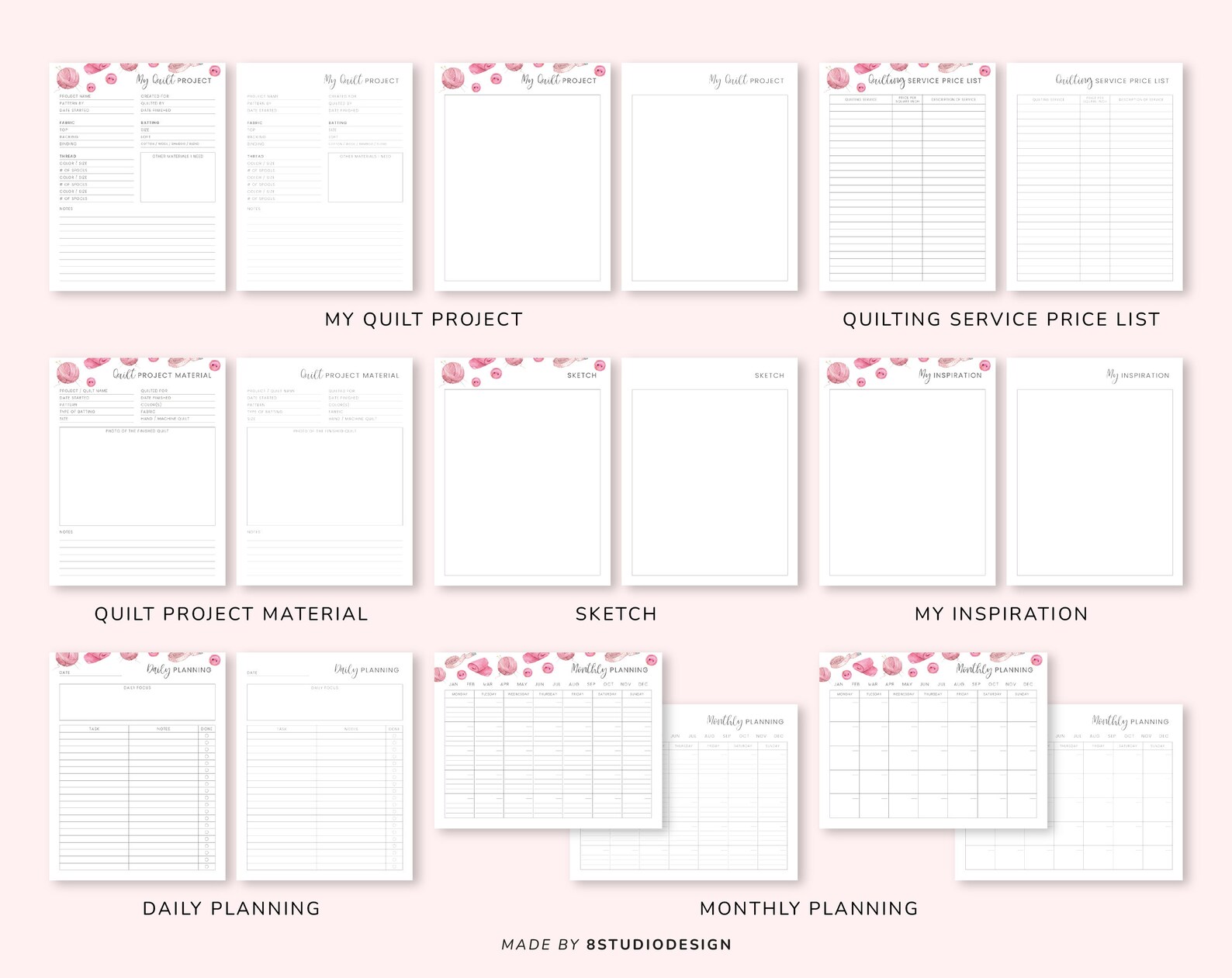 Sewing Planner Planner Printable Sewing Project Planner - Etsy
