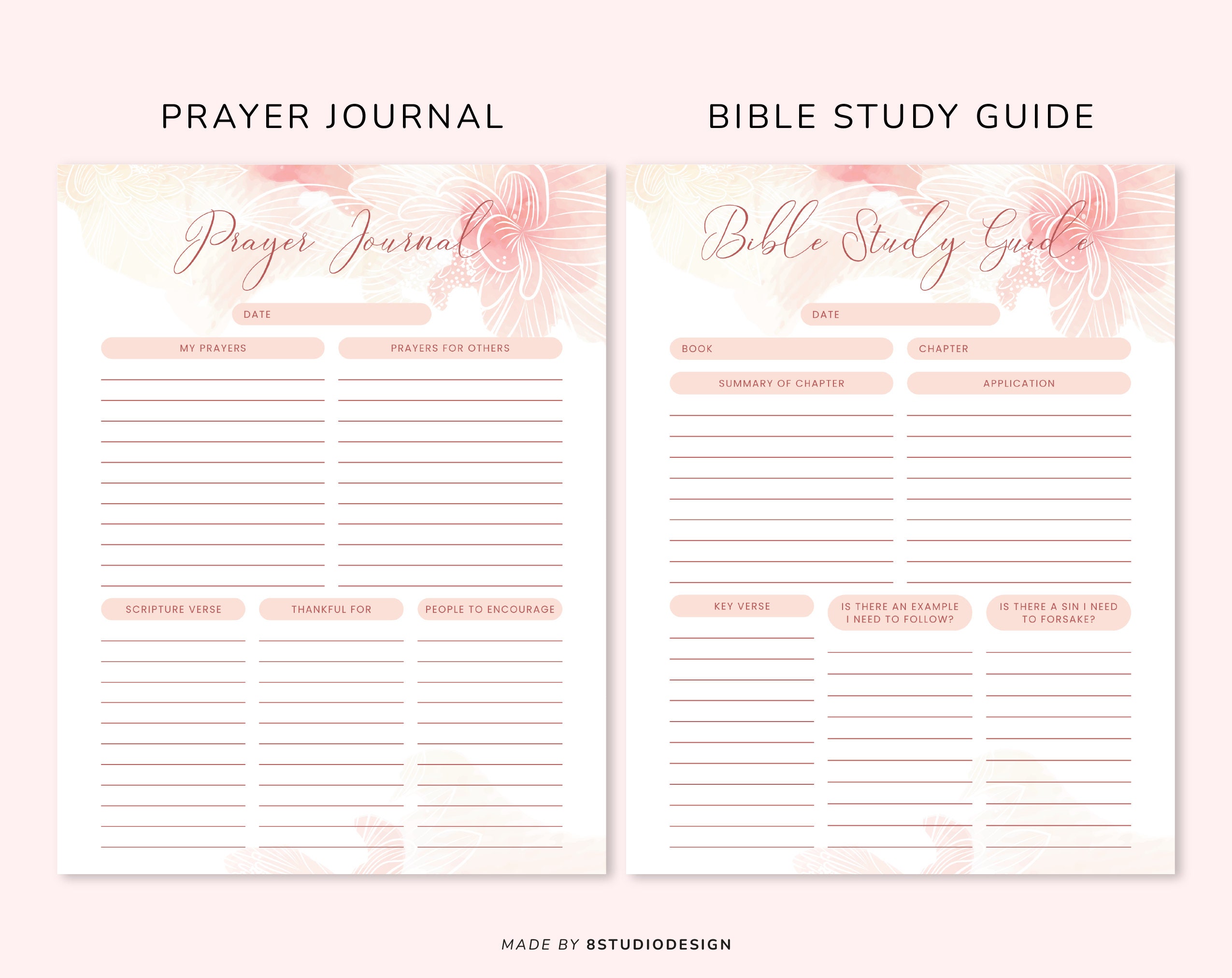 Bible Study Planner Template Planner Printable Prayer - Etsy