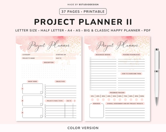 Project Planner Printable Productivity Planner Project - Etsy