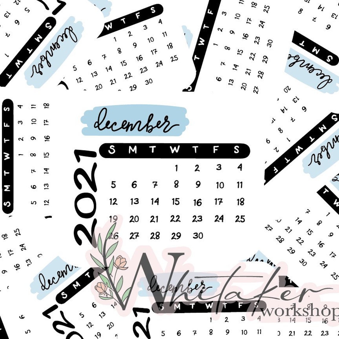December Calendar Sticker / Weather Proof / Water Proof / | Etsy