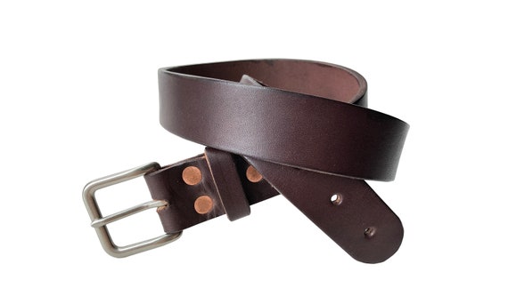 1.25/" AMISH MADE IN THE USA GOLDEN BROWN BRIDLE LEATHER BELT//BRASS BUCKLE