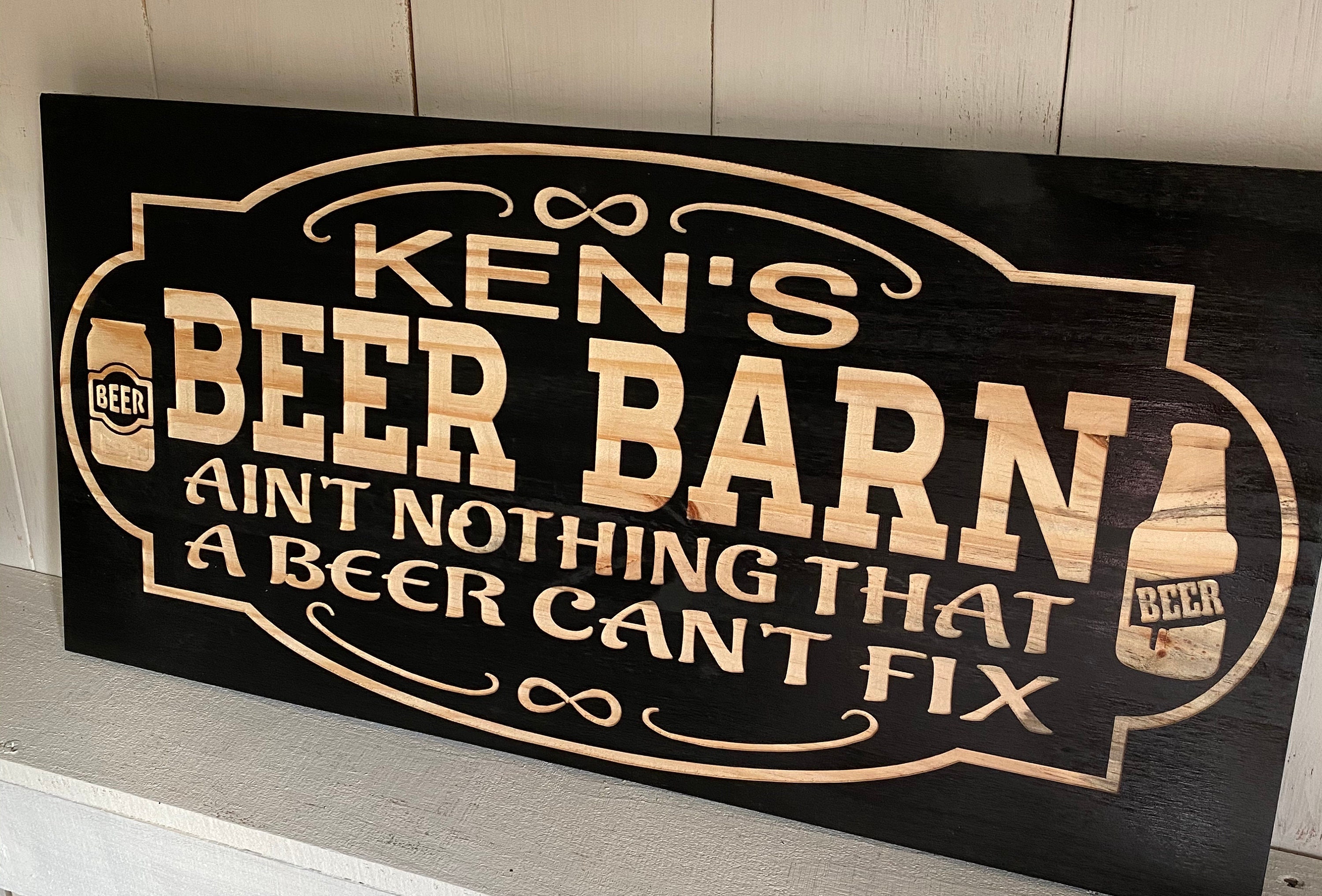 Personalized Man Cave Sign Custom Man Cave Sign Beer Sign Etsy
