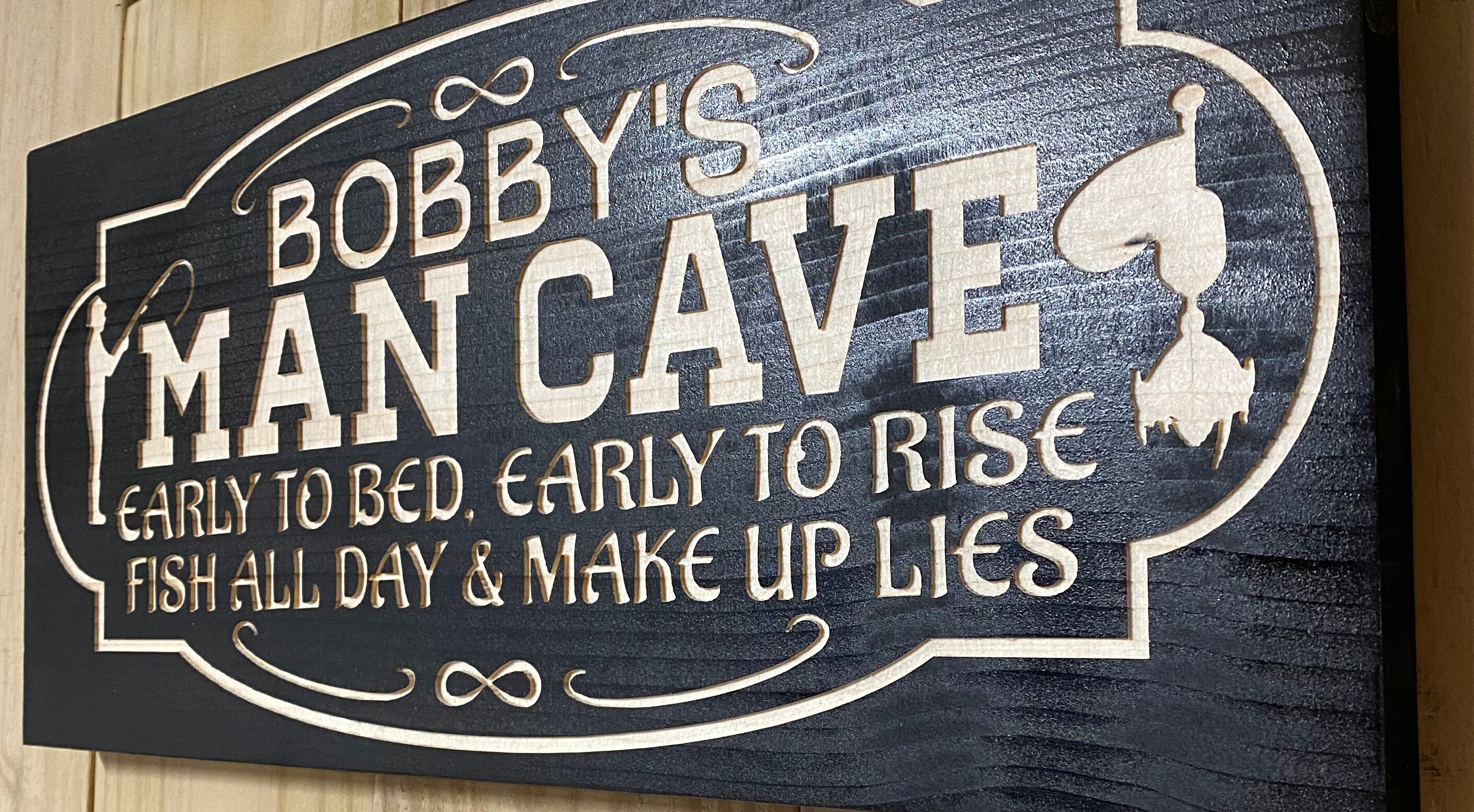 Personalized Man Cave Sign Custom Man Cave Sign Fishing Etsy