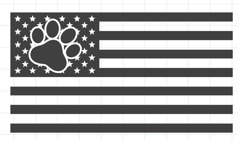Download Paw Print Flag Svg, Png, Dxf, American Flag, Dog, Cat, Pet ...