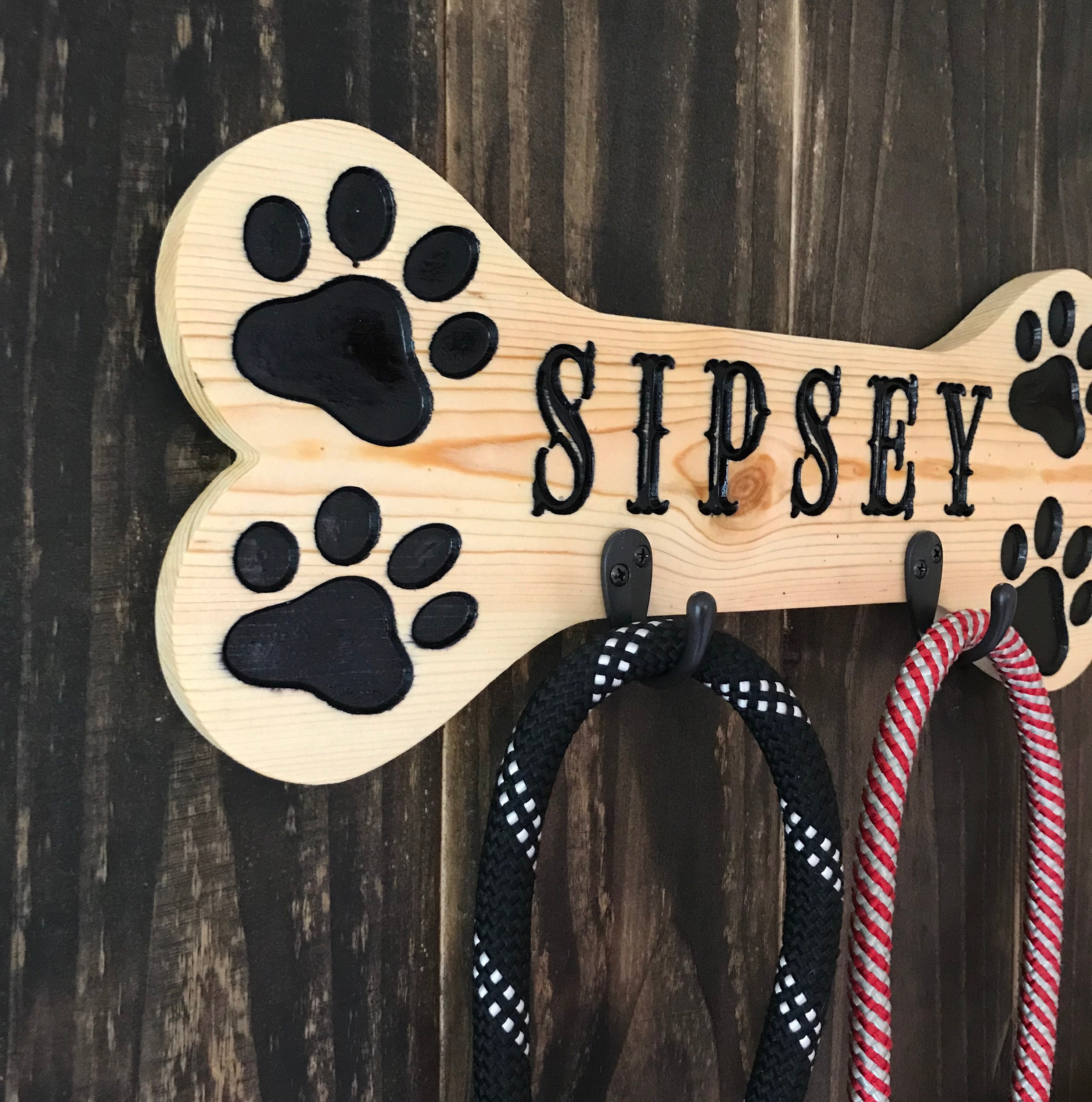 Personalized Dog Leash Holder Personalized Leash Hanger Pet Etsy