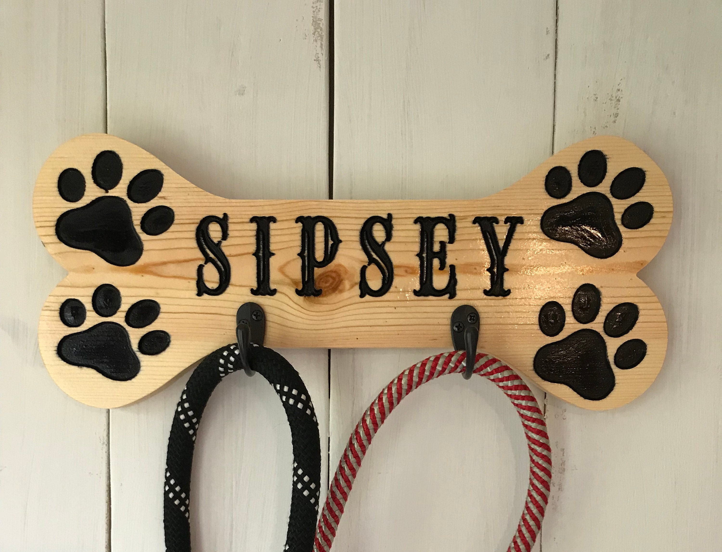 Personalized Dog Leash Holder Personalized Leash Hanger Pet | Etsy