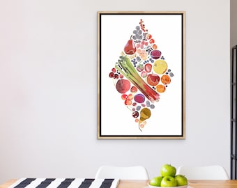 Farmers Market Fresh Fruit Kitchen Decor Watercolor Print Fruits Food Wall Art Home Decor Digital Download Printable Gift for Her