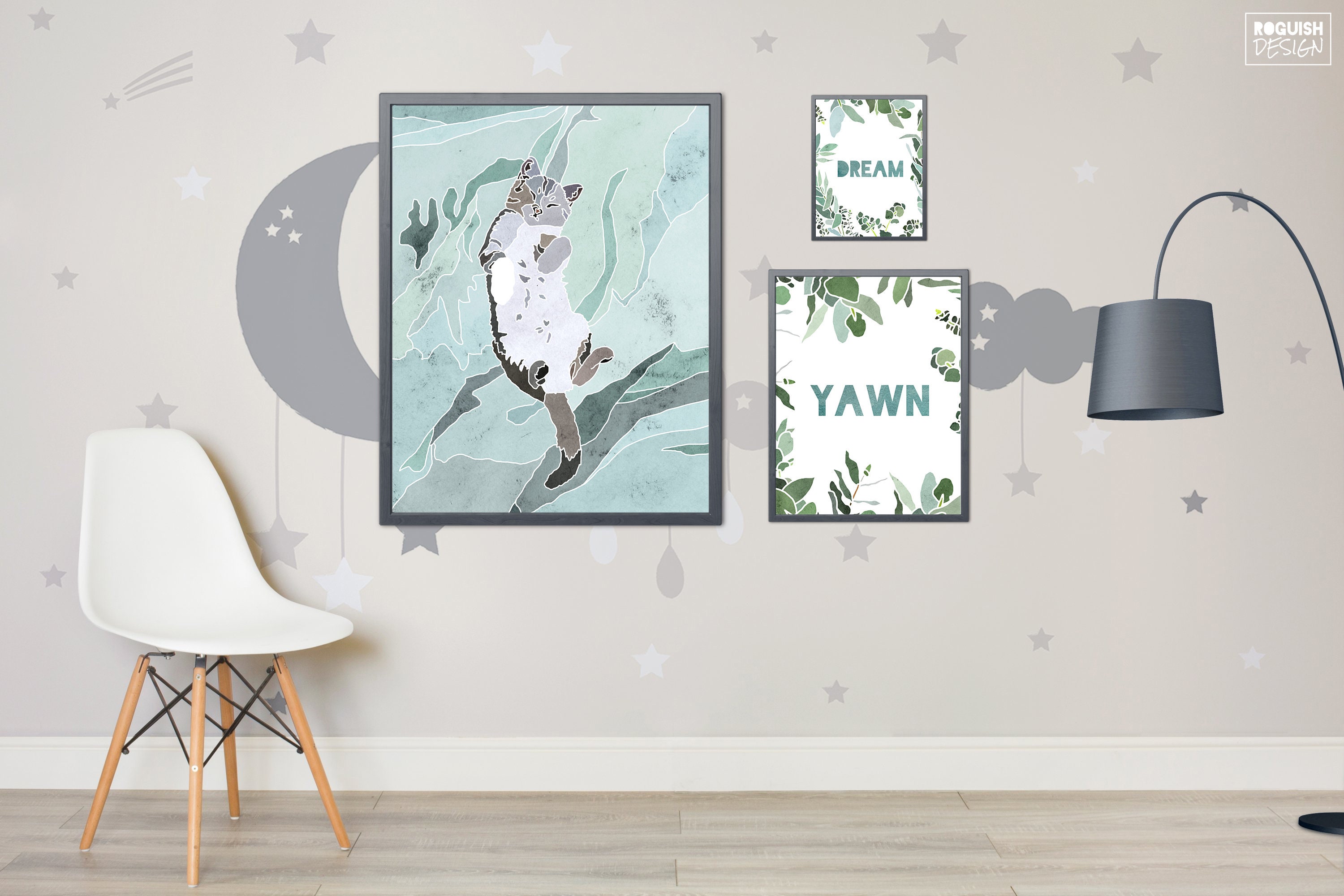 Yawn Watercolor Nursery Decor Printable Digital Download Wall - Etsy