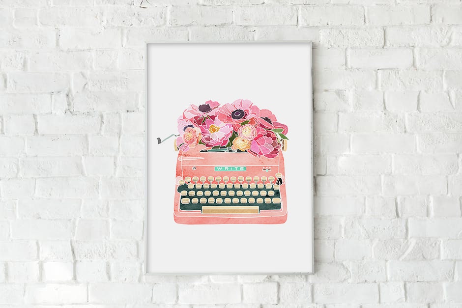 Floral Inspirational Quote Print Watercolor Flowers Motivational Wall ...