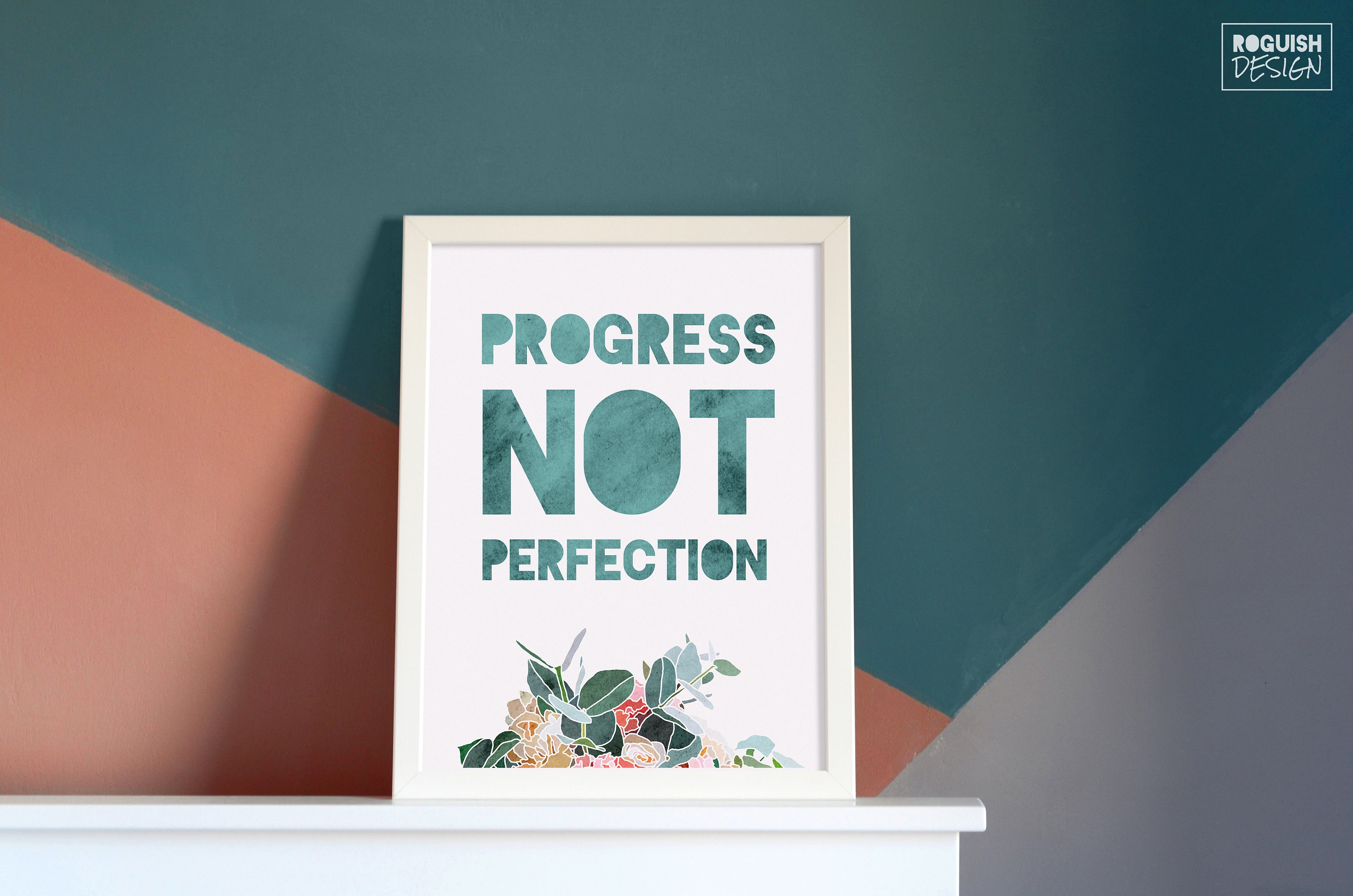 Floral Inspirational Quote Print Watercolor Flowers Motivational Wall ...