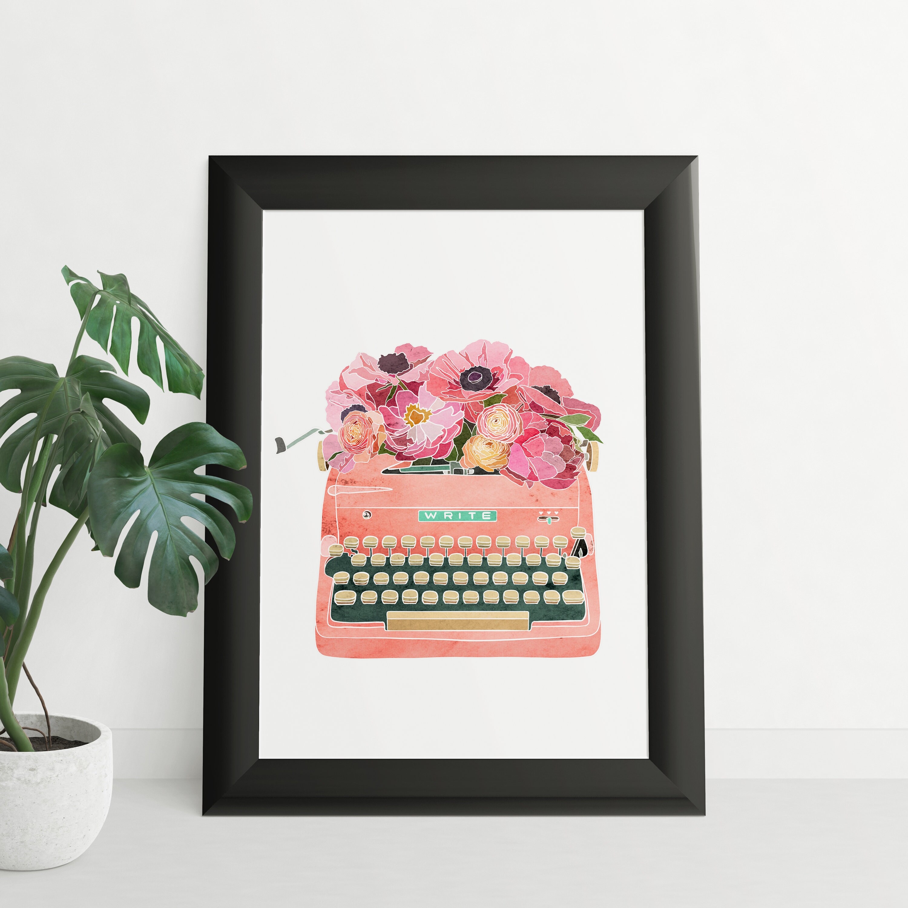 Floral Inspirational Quote Print Watercolor Flowers Motivational Wall ...