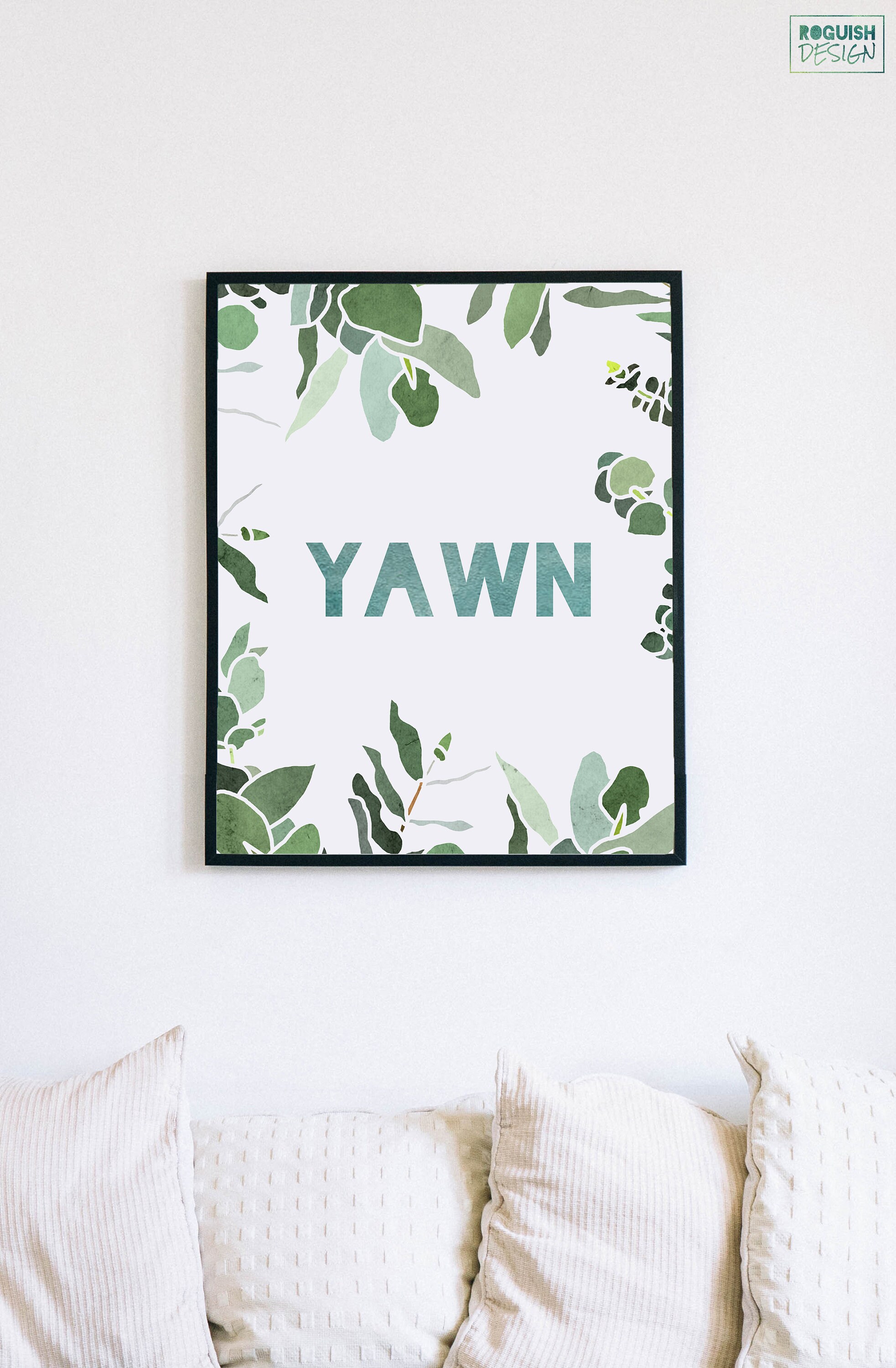 Yawn Watercolor Nursery Decor Printable Digital Download Wall - Etsy