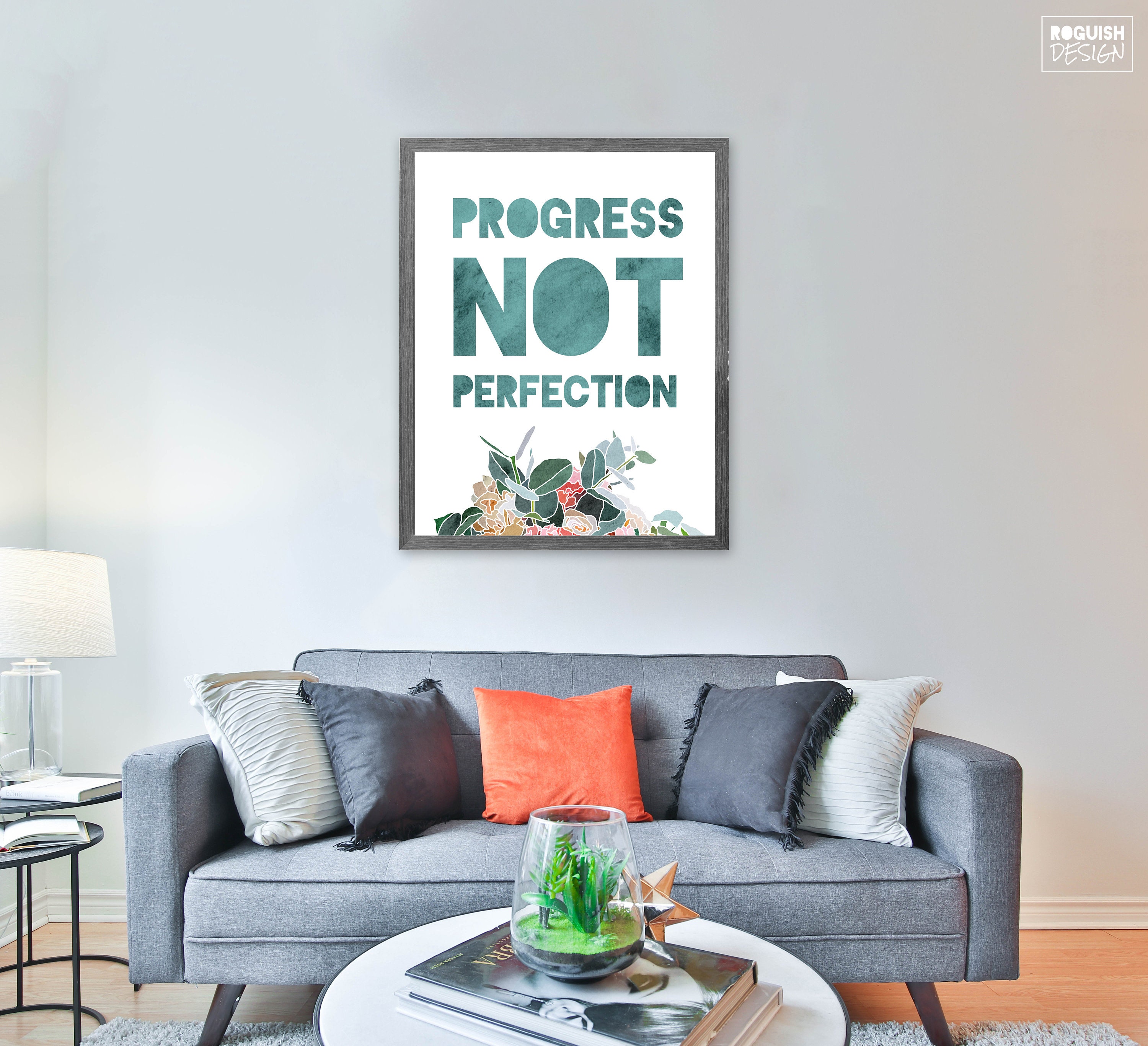 Floral Inspirational Quote Print Watercolor Flowers Motivational Wall ...