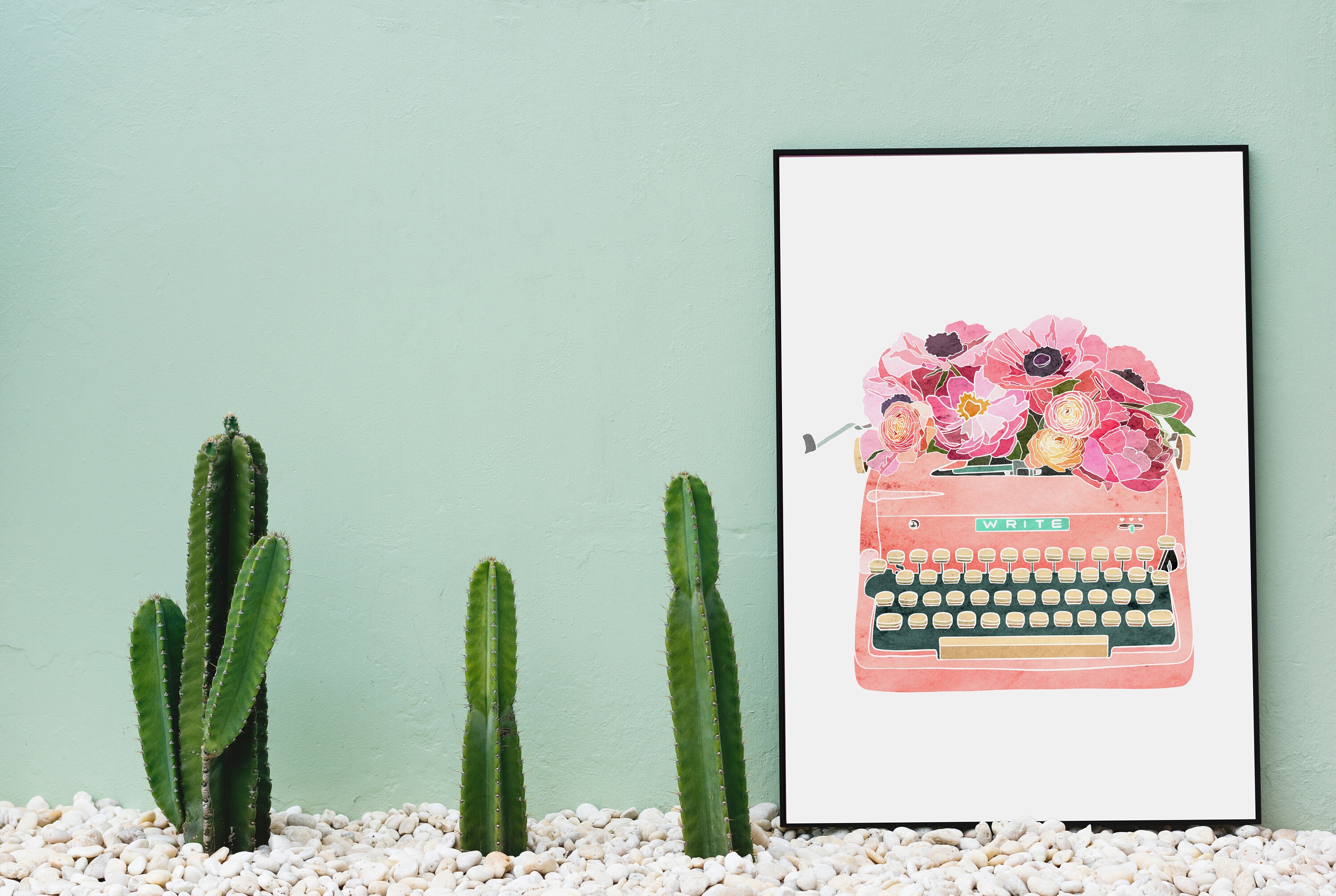 Floral Inspirational Quote Print Watercolor Flowers Motivational Wall ...