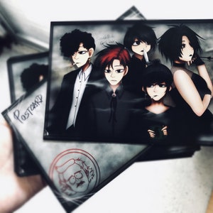 Ensemble de cartes postales et d'autocollants South Park Goth Kids, Pete, Firkle, Michael, Henrietta, gothique, Impression artistique