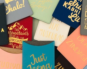 Passport Cover, South Asian Travel Gifts, Bridesmaids, Indian gifts, Desi Gifts, Leather Passport Sleeves