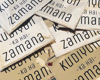 Metallic Bag, Indian Gifts, Desi Bridesmaids, Boss Girl Gifts, Cosmetic Bags, South Asian Gifts