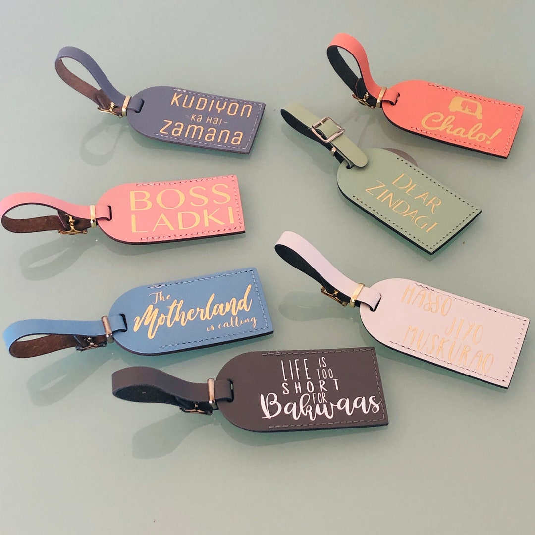 Luggage Tags, Boss Ladki Slogans, Desi Gifts, Leather Luggage Tags Etsy