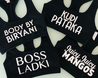 Desi Sports Bra, Indian Fitness, South Asian Apparel, Boss Ladki