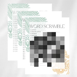 Word Scramble, Indian Bridal Shower Games, South Asian, Wedding, Shaadi, Bride, Dulhan