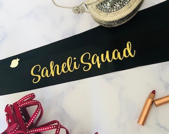 Desi Bridesmaids Sash Pack, Saheli Square, Dulhan, Saree Sisters, Team Dulhan, Bridal Sashes, Bachelorette