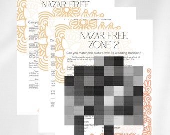 Nazar Free Zone 2 Indian Bridal Shower Game, Desi Wedding, South Asian Bride, Dulhan