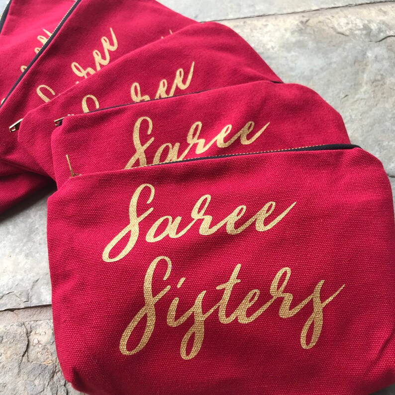 Cosmetic Bag Makeup Bridesmaid Gifts Saree Sisters Travel - Etsy